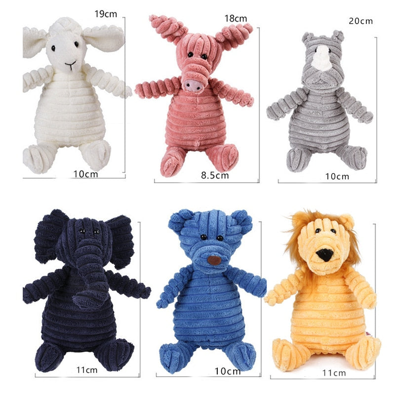 Soft Cotton Plush Animal Squeaky Chew Toy for Pets – Squeako™