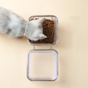 Elevated Clear Pet Bowl with Tilted Iron Base – Tiltera™