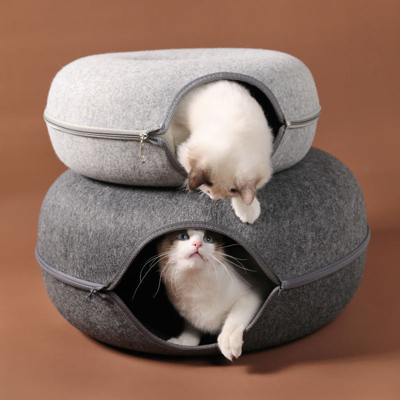 Round Tunnel Pet House with Full-Zip Opening – Viko