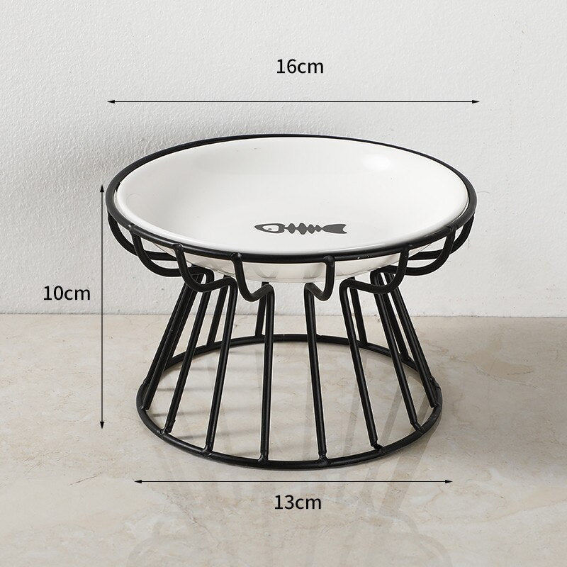 Elevated Porcelain Pet Bowl with Iron Stand – Ceramire™