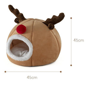 Antler-Shaped Pet Cave Bed with Removable Cushion – DeerDen™