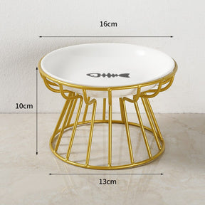 Elevated Porcelain Pet Bowl with Iron Stand – Ceramire™