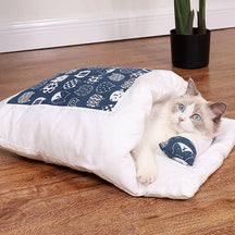 Cotton Pet Sleeping Bag Cave Bed with Pillow for Cats & Dogs – Nestora™