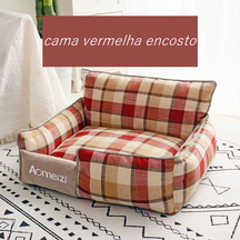 Plaid Pet Bed with Classic or Backrest Style – Mathe™
