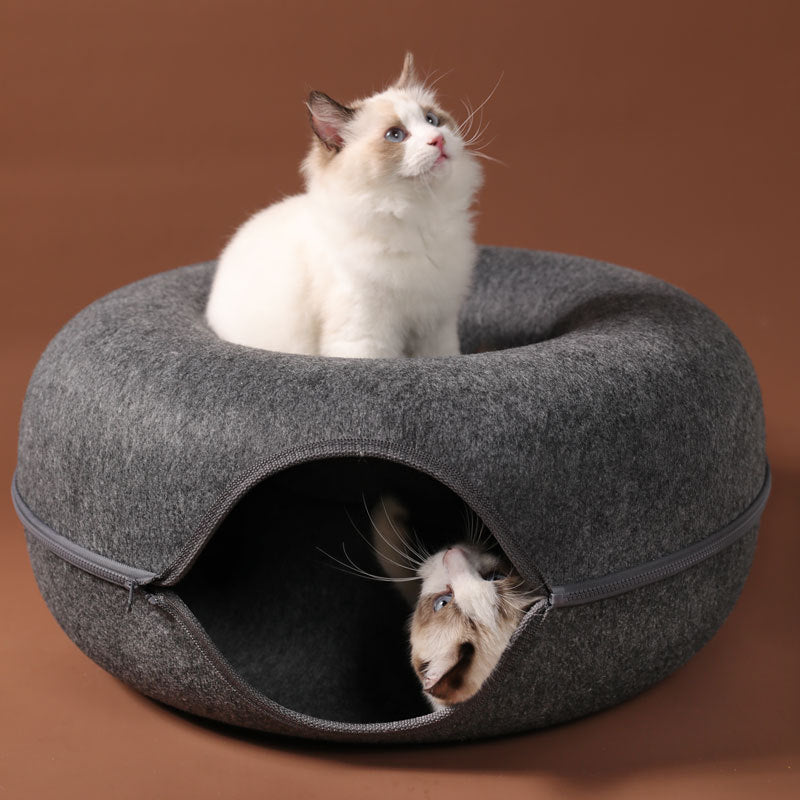 Round Tunnel Pet House with Full-Zip Opening – Viko