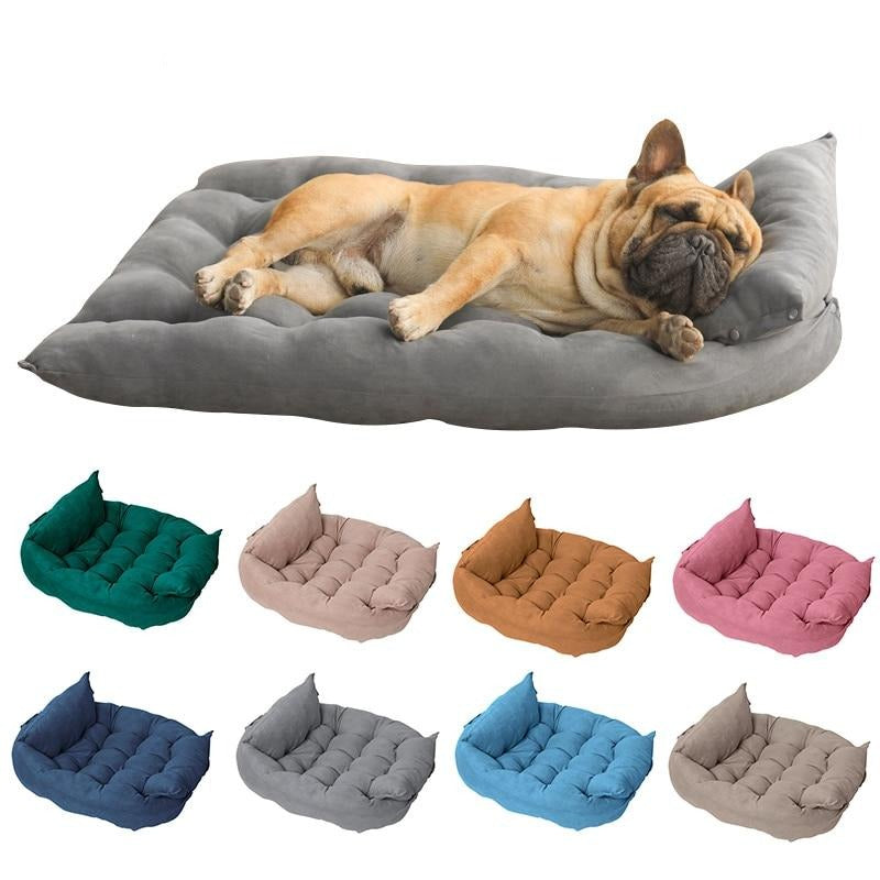 3-in-1 Velvet Pet Bed with Convertible Design – Page™