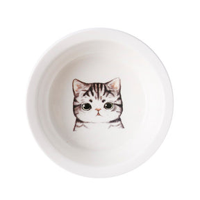 Elevated Ceramic Cat Bowl with Bamboo Stand – Whisko™