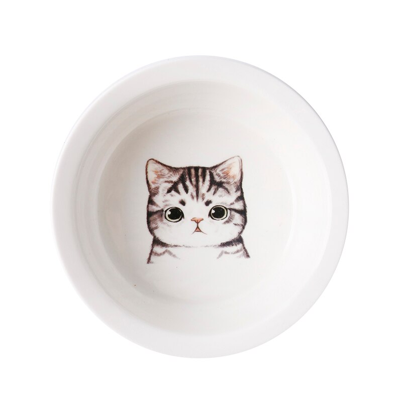 Elevated Ceramic Cat Bowl with Bamboo Stand – Whisko™