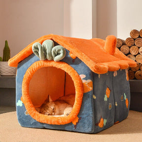 Cotton Pet House Bed with Detachable Design – CozyBurrow™