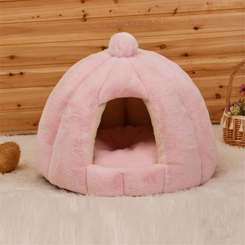 Soft Pet House Bed with Removable Cushion – HavenPuff™