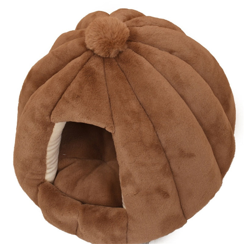 Soft Pet House Bed with Removable Cushion – HavenPuff™