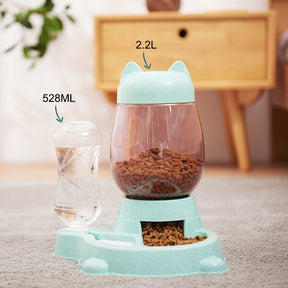 2-in-1 Pet Food & Water Bowl with Gravity Release Lever – Feedwell™