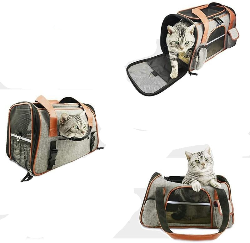 Foldable Pet Carrier Bag with Safety Belt & Reflective Straps – Trekaro™