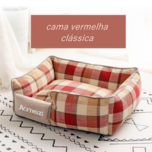 Plaid Pet Bed with Classic or Backrest Style – Mathe™
