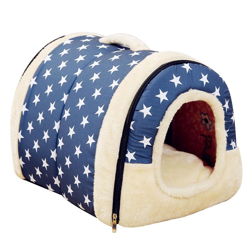 Convertible Plush Pet Cave Bed with Fold-Down Design – HushHaven™