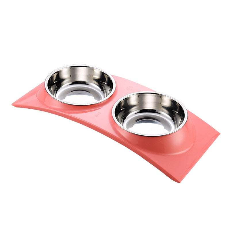 Double Pet Bowl with Stainless Steel Insert for Pets – Dulcet™