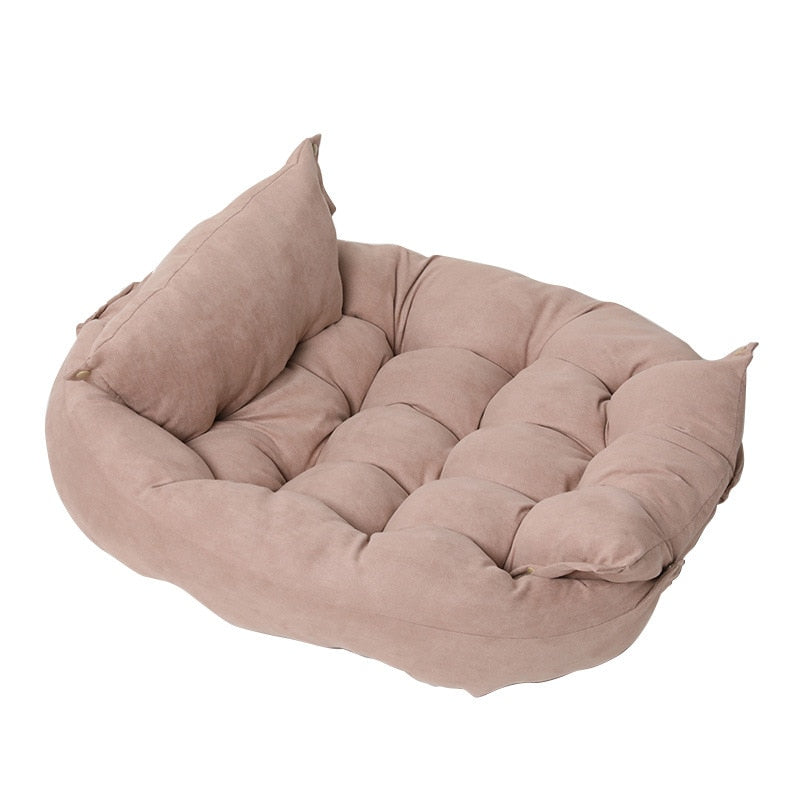 3-in-1 Velvet Pet Bed with Convertible Design – Page™