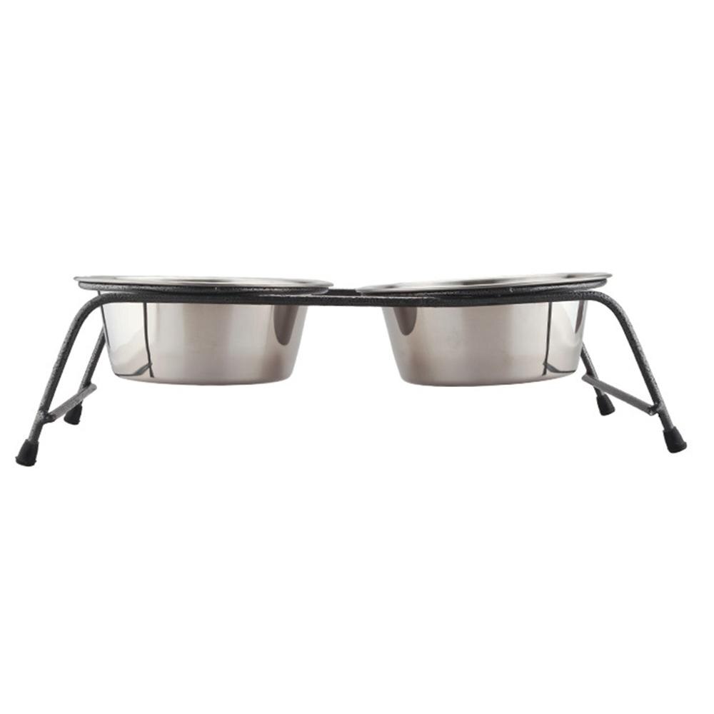 Double Stainless Steel Pet Bowl Set with Stand for Small Dogs & Cats – Steelio™