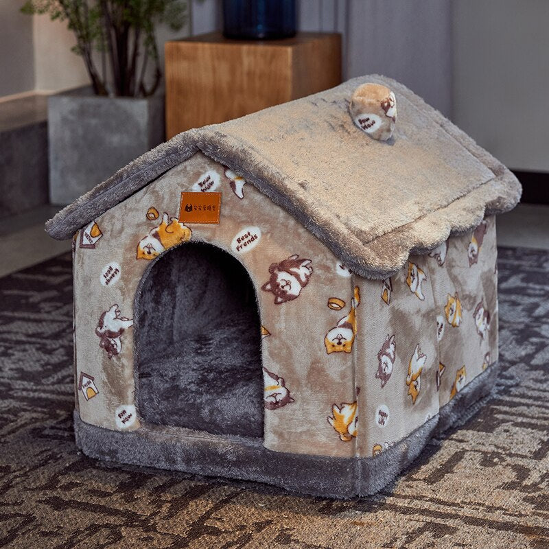 Wool & Cotton Pet House Bed – SnuggleNest™