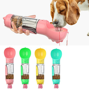 3-in-1 Portable Dog Water Bottle with Food & Waste Bag Storage – TrailSip™