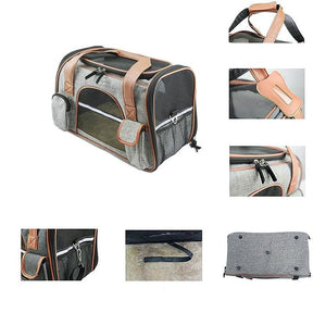 Foldable Pet Carrier Bag with Safety Belt & Reflective Straps – Trekaro™