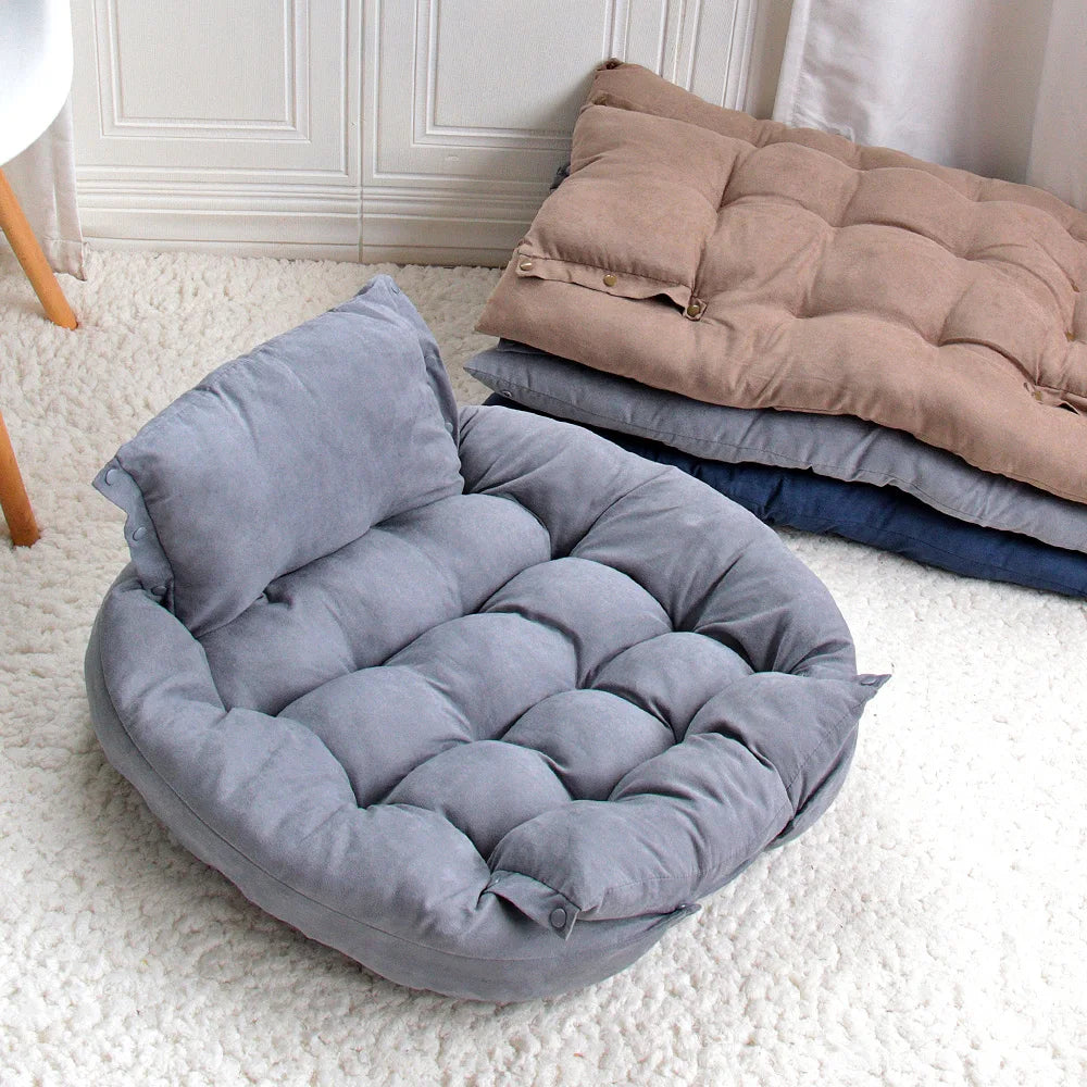 3-in-1 Velvet Pet Bed with Convertible Design – Page™