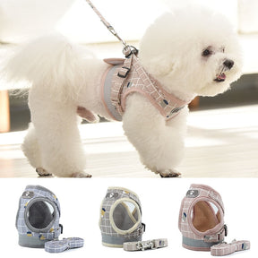 Plaid Reflective Pet Vest Harness with Leash Set – Plaidly™
