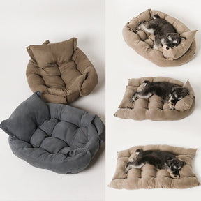 3-in-1 Velvet Pet Bed with Convertible Design – Page™