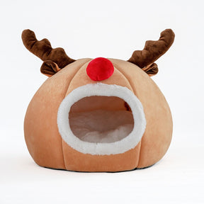 Antler-Shaped Pet Cave Bed with Removable Cushion – DeerDen™
