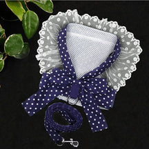 Bow-Style Collar & Leash Set with Adjustable Chest Fit – Pawlyn™