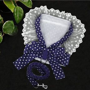 Bow-Style Collar & Leash Set with Adjustable Chest Fit – Pawlyn™
