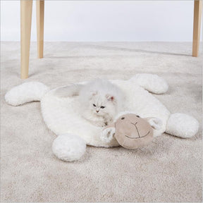 Sheep-Shaped Pet Bed Mat with Non-Slip Design for Cats & Dogs – Woolsy™