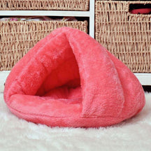 Machine-Washable Velvet Pet Cave Bed with PP Cotton – VelvetNook™