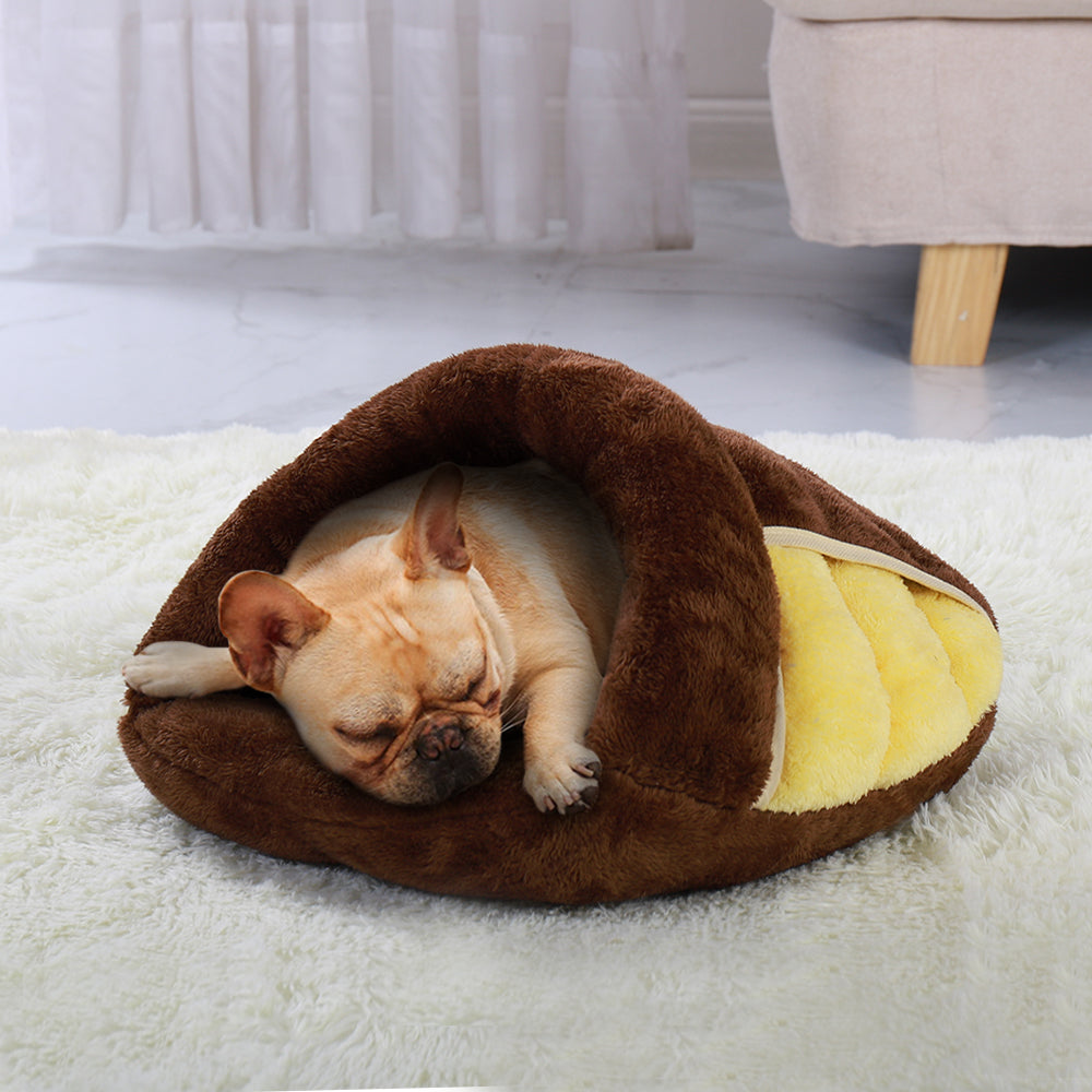 Slipper-Shaped Cozy Pet Bed for Dogs & Cats – SnugStep™