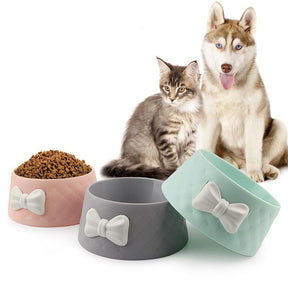 Bow-Shaped Pet Bowl with Non-Slip Base – Kivelle™