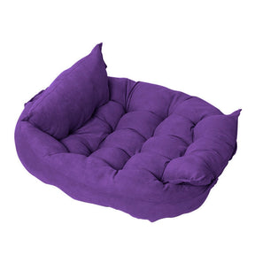 3-in-1 Velvet Pet Bed with Convertible Design – Page™