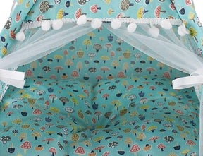 Cotton Pet Tent Bed with Colorful House-Style Design – Nestora™