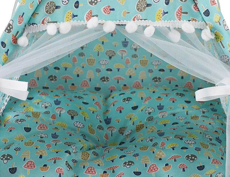 Cotton Pet Tent Bed with Colorful House-Style Design – Nestora™