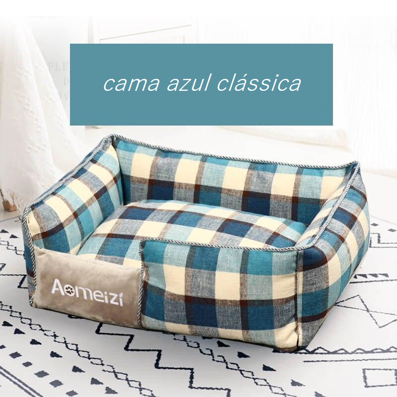 Plaid Pet Bed with Classic or Backrest Style – Mathe™