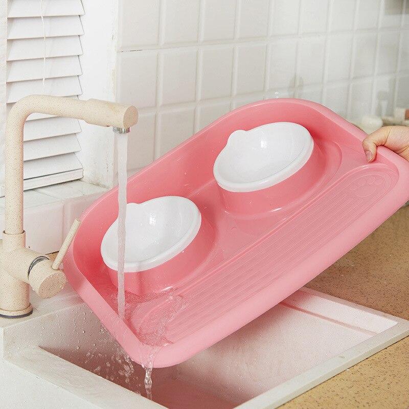 Double Pet Bowl Set with Divided Design for Dogs & Cats – Platterly™