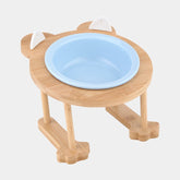 Elevated Ceramic Cat Bowl with Bamboo Stand – Whisko™