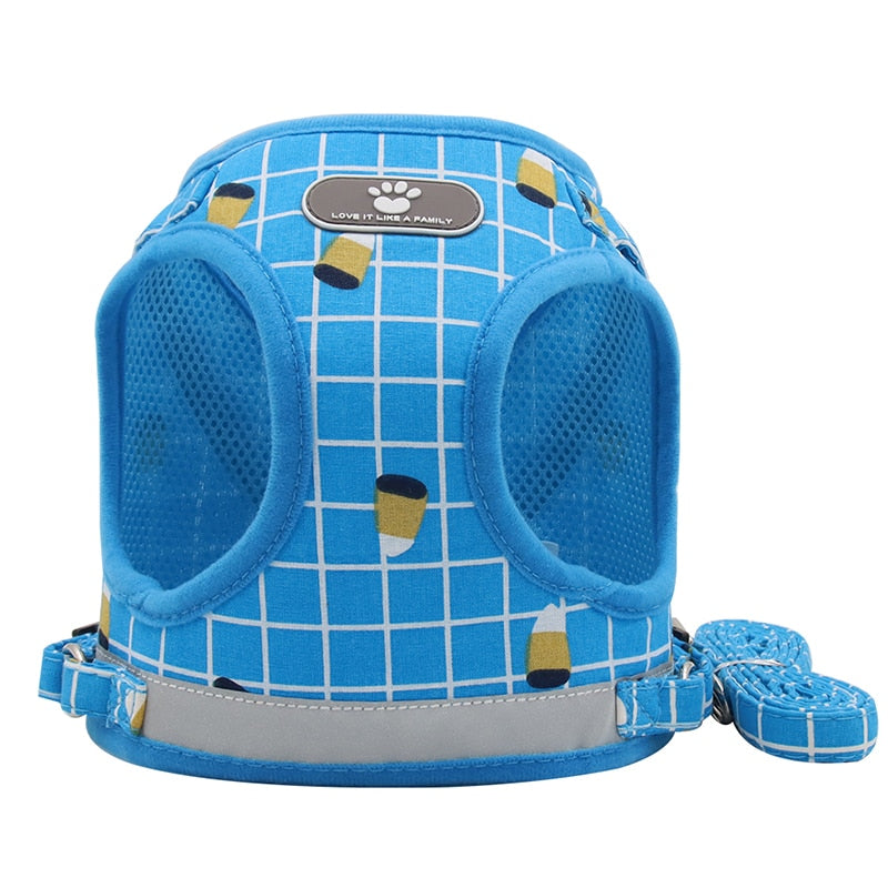 Plaid Reflective Pet Vest Harness with Leash Set – Plaidly™