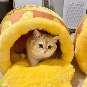 Honey Pot Cave Pet Bed in Yellow – HoneyNest™