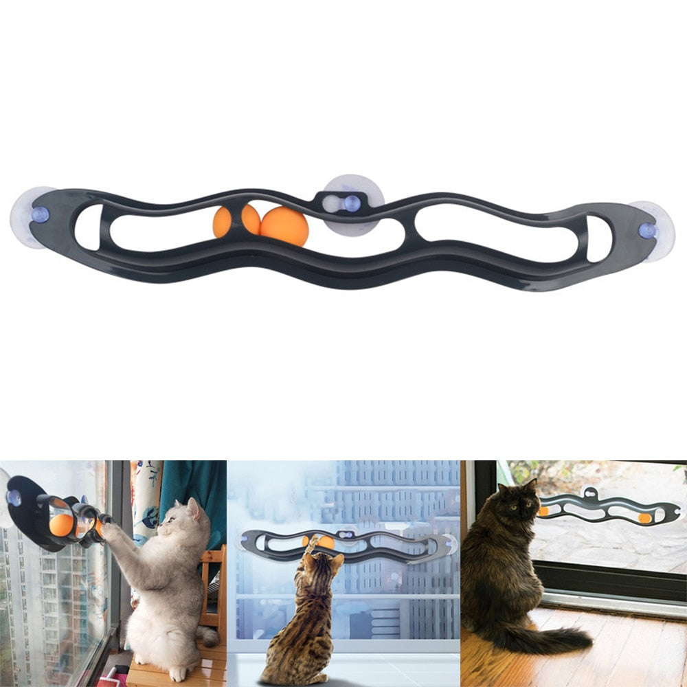 Wall-Mounted Ball Track Tunnel Toy for Cats – Trakko™