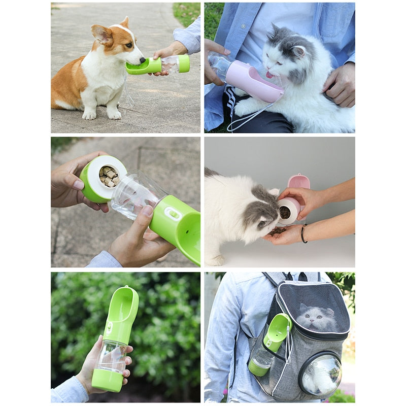 Portable Pet Water & Food Bottle - BPA-Free Travel Feeder – Sipwell™