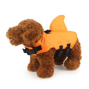 Shark-Print Dog Life Jacket – AquaFin™