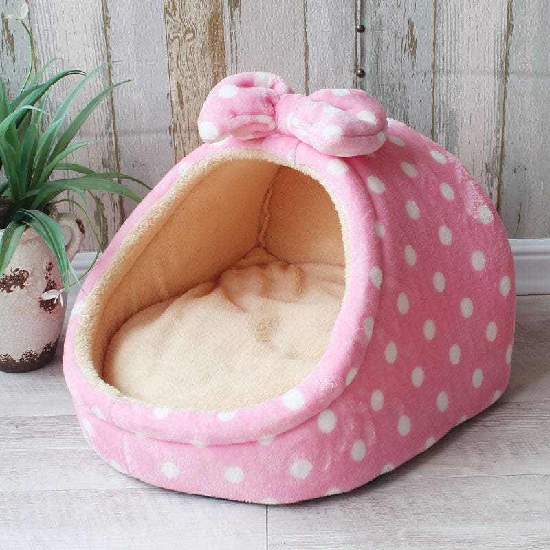 Cozy Pet Cave Bed with Removable Cushion – Nestelle™