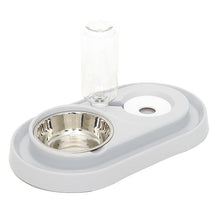Double Pet Food & Water Bowl with Attachable Bottle – Twinly™