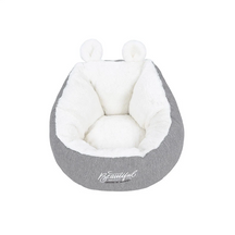Cotton Pet Bed in White & Gray – CloudNest™