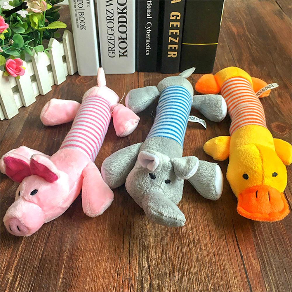 Cotton Animal Pet Toy 9.8-Inch Elephant, Duck or Pig – CritterToss™